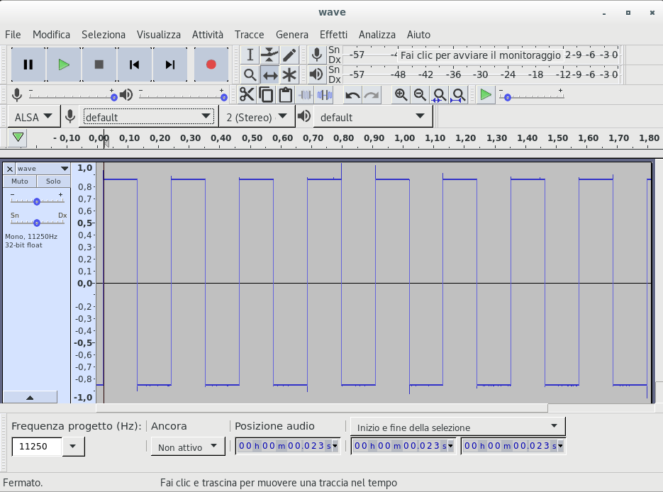 trace imported into audacity as wave file